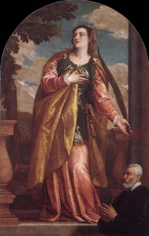 Paolo Veronese Sta Lucia och en donator